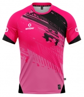 Koszulka piłkarska AMBER Pitch różowo-czarna